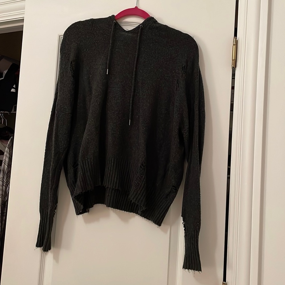 Grey Ripped Sweater